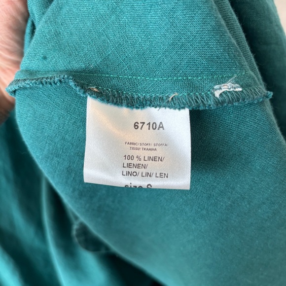 Yuvita womens green teal linen lagenlook casual flowy midi dress size small - Picture 5 of 10